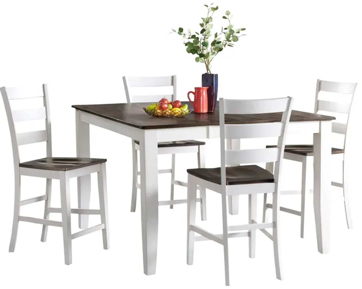 | Kona 5 Piece Ladder Back Counter Dining Set | Gray