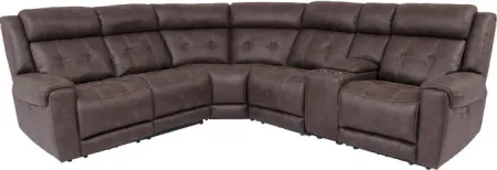 Vena Dark Brown 6 Piece Power+ Reclining Sectional Sofa