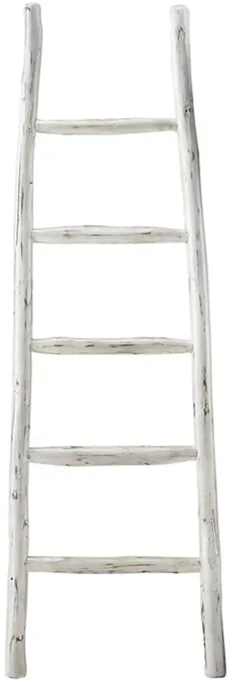 Millie Linen White Blanket Ladder
