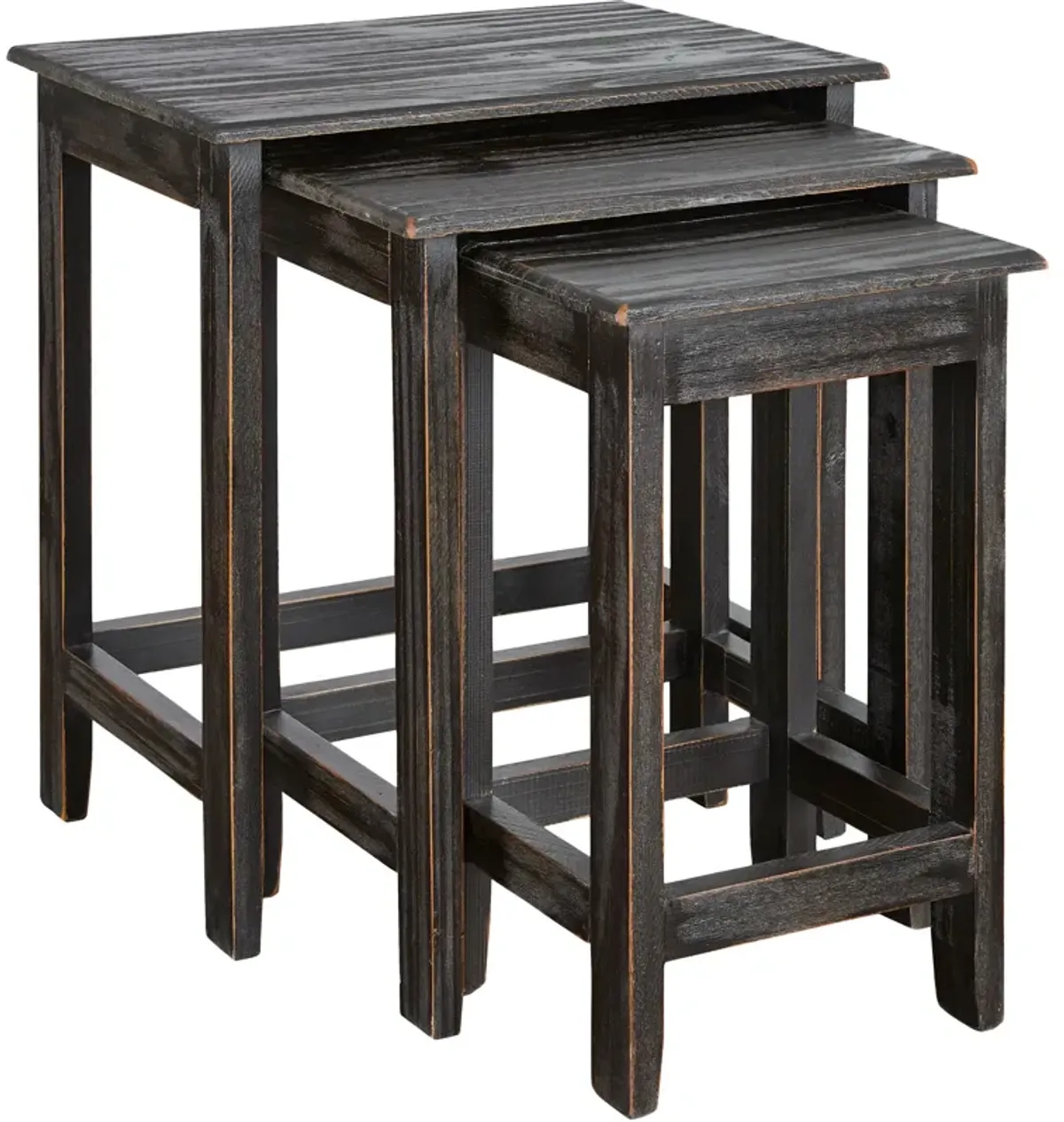 | Logan Set of 3 Nesting Tables | Rustic Gray