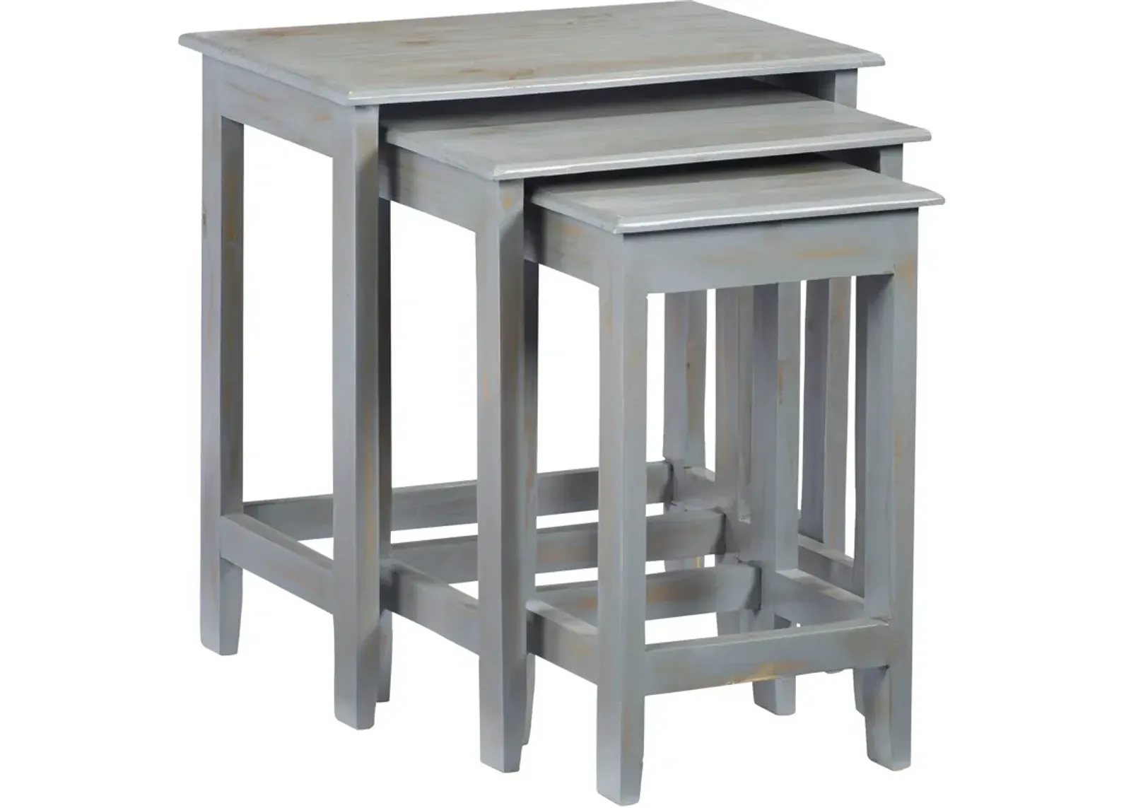 | Logan Set of 3 Nesting Tables | Rustic Gray