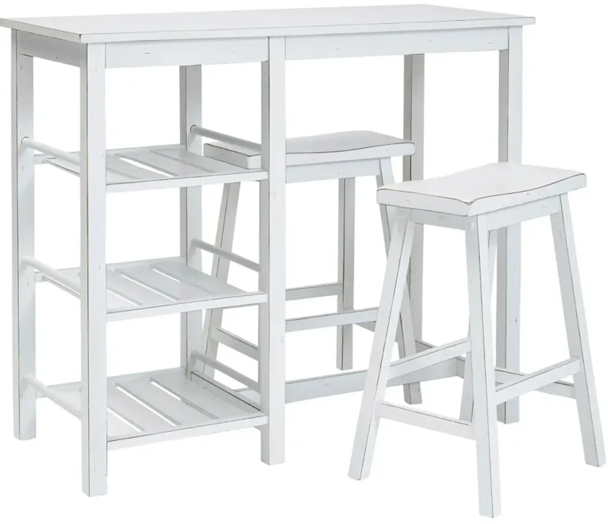 | Breakfast Club 3 Piece Counter Dining Set | Chalk White