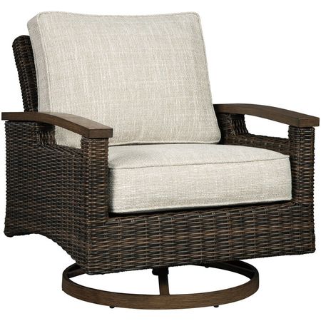 Paradise Trail Set of 2 Brown Swivel Lounge Chairs