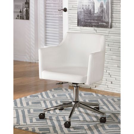 Baraga White Swivel Desk Chair