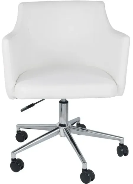 Baraga White Swivel Desk Chair
