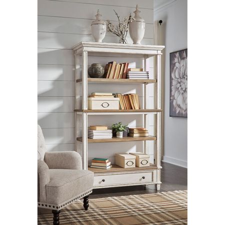 Realyn White Bookcase