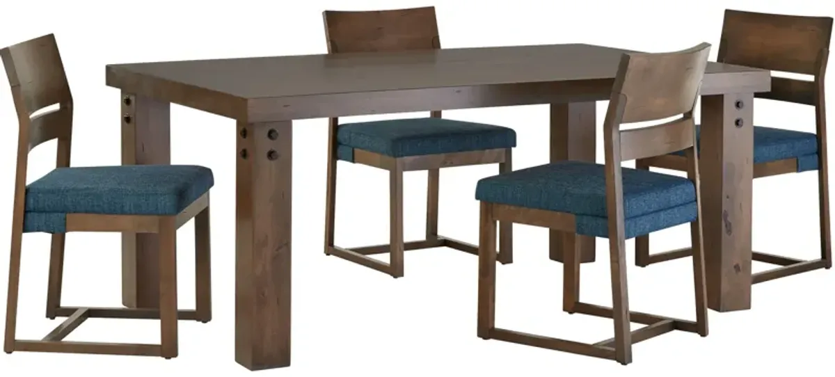 | Tower 5 Piece Dining Set | Pecan Washed