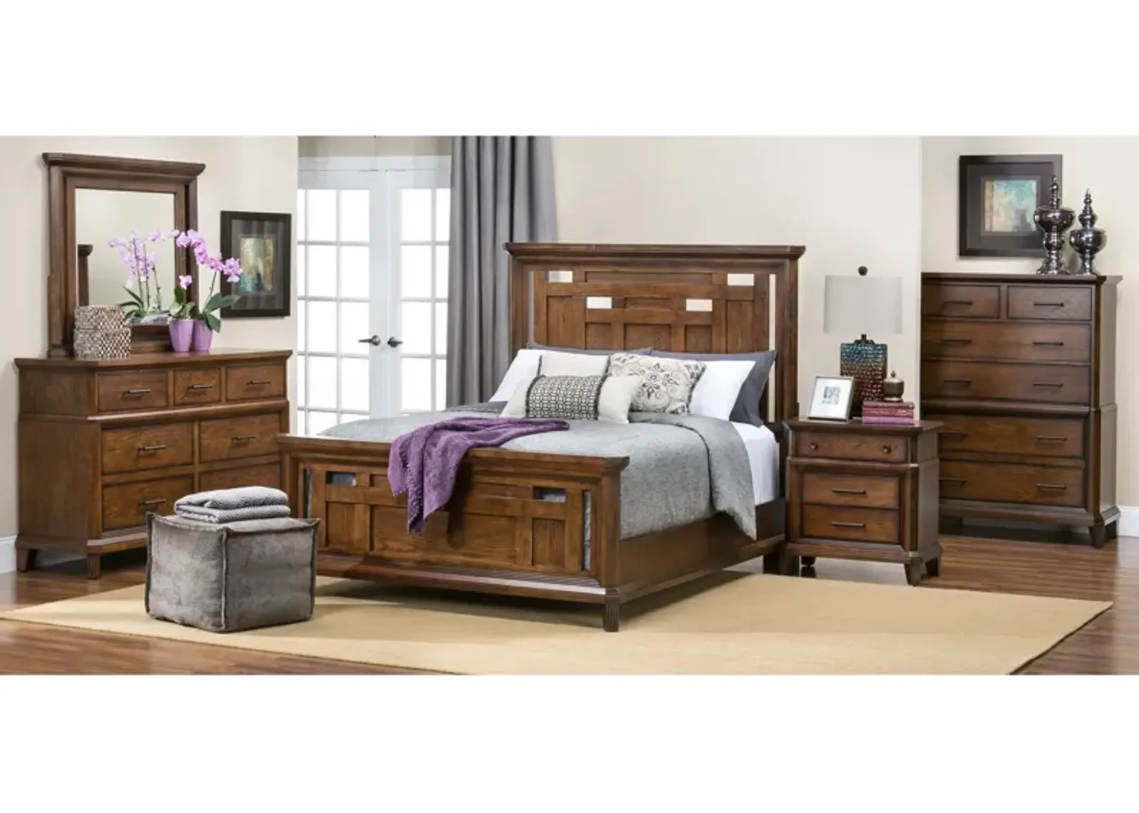 | King Acorn Hill 4 Piece Room Group | Brown