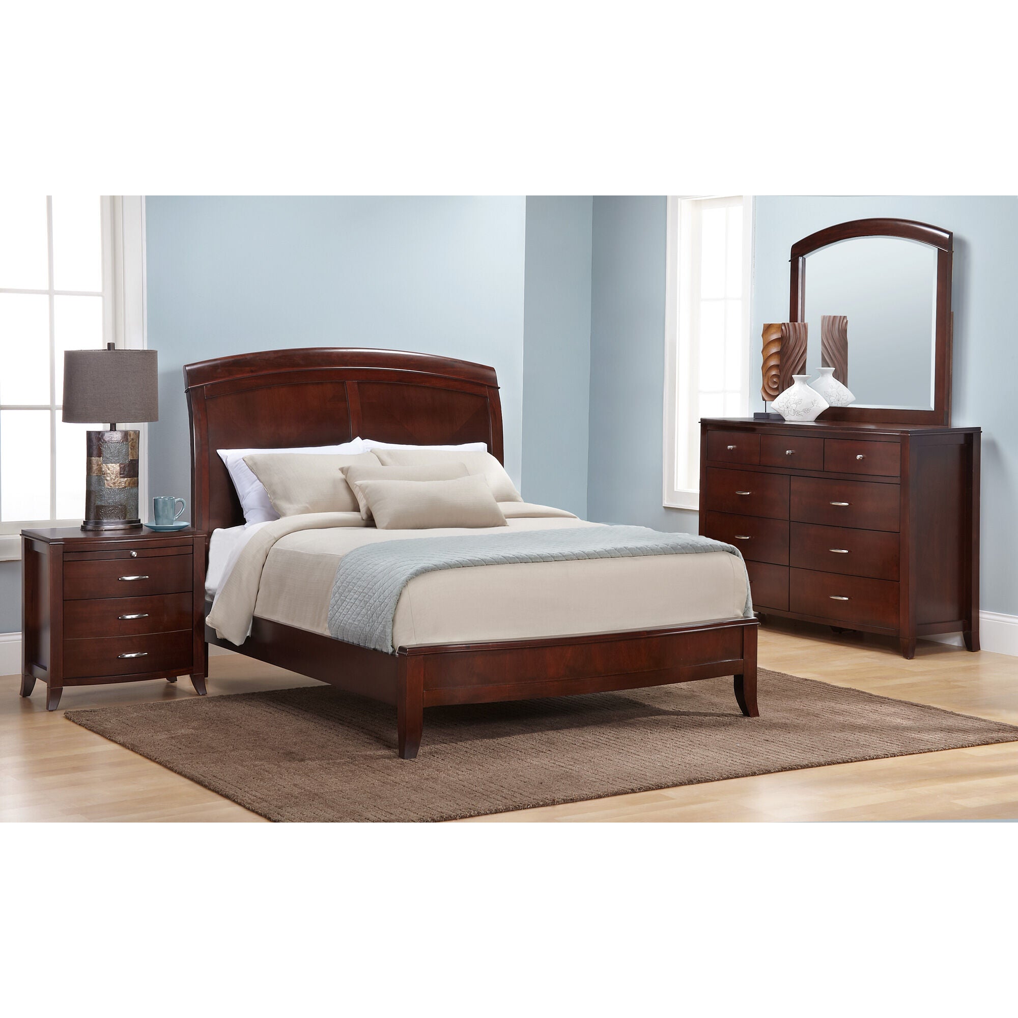 Modus Furniture International | King Brighton 4 Piece Room Group | Cinnamon