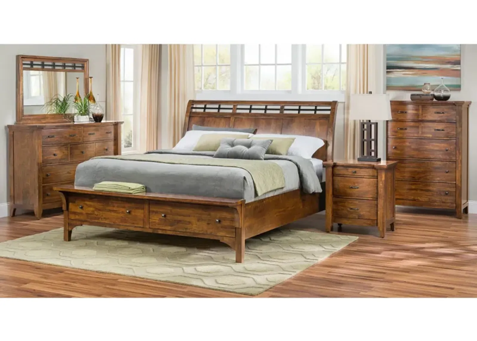 | Queen Whistler Retreat Storage 4 Piece Room Group | Dark Walnut