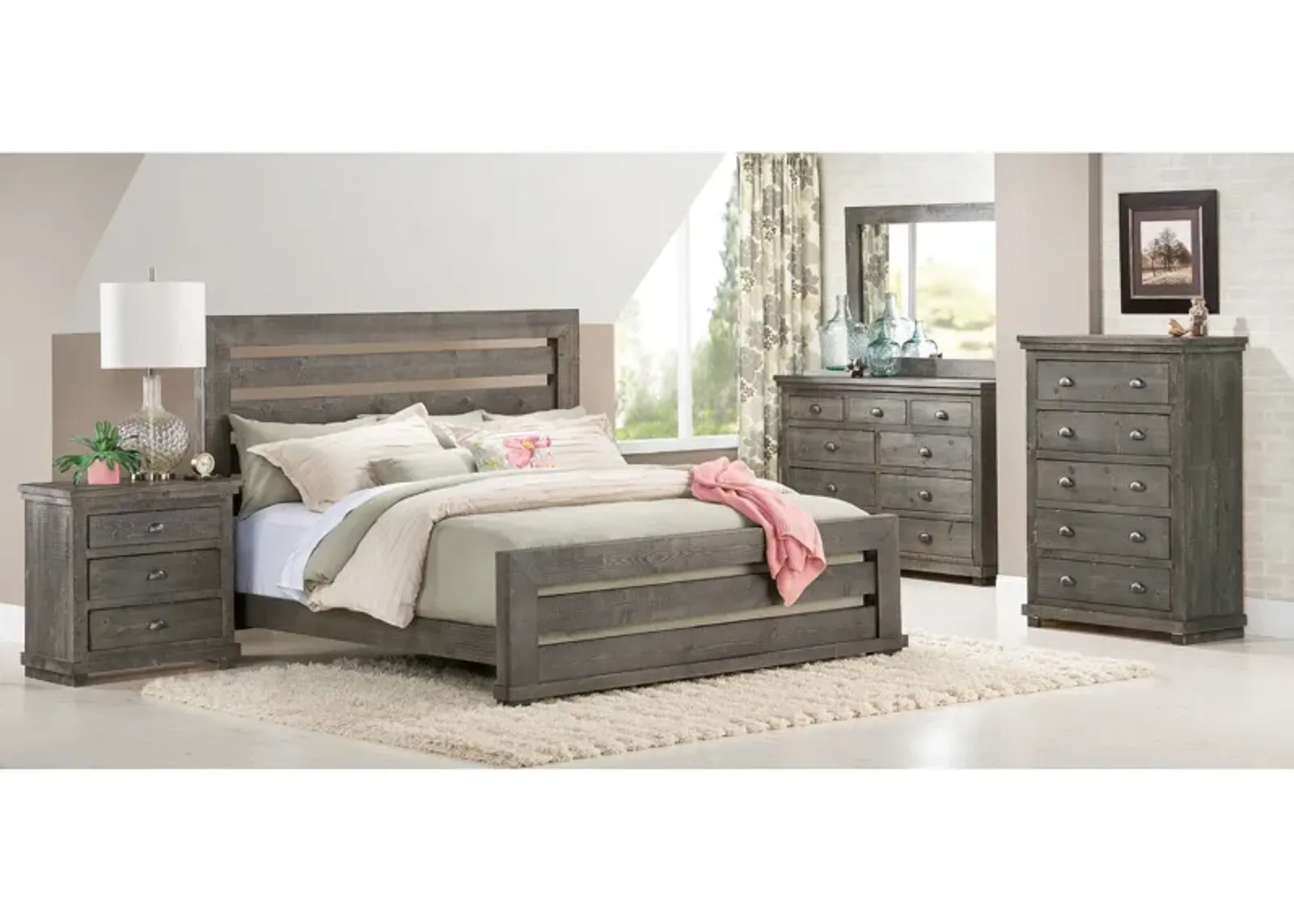 Willow Slat 4 Piece Room Group