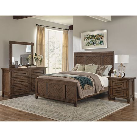 Patches Gray Brown King Panel 4 Piece Room Group