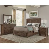 Patches Gray Brown King Panel Storage 4 Piece Room Group