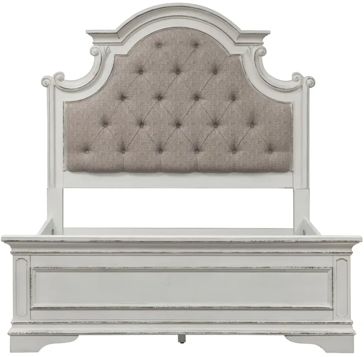 | King Magnolia Manor Upholstered 4 Piece Room Group | Antique White