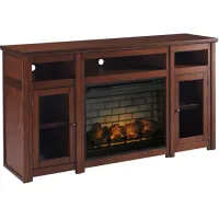 Harpan Reddish Brown 72" Fireplace TV Stand