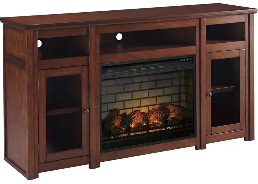 Ashley Furniture | Harpan 72" Fireplace TV Stand | Reddish Brown