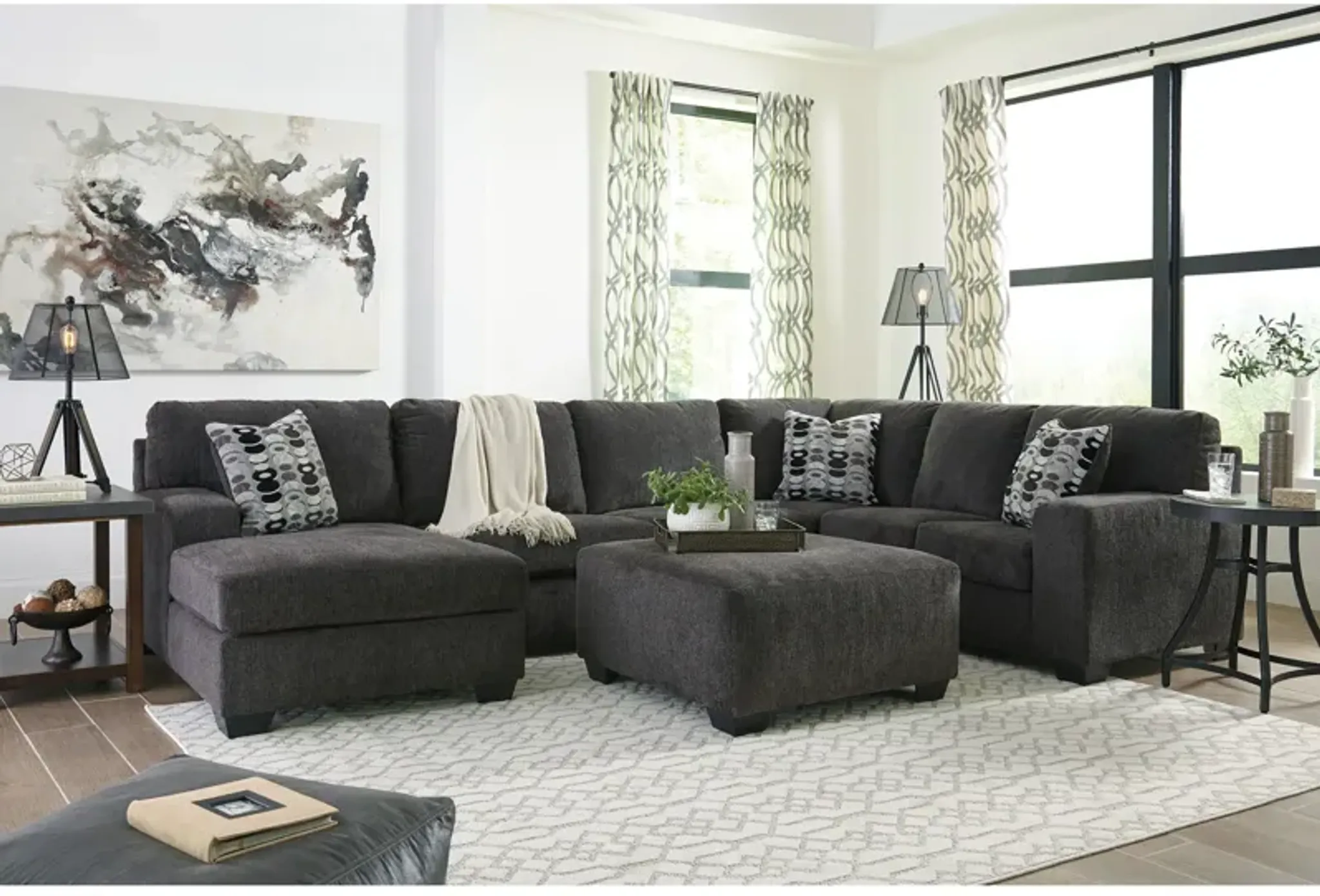 Ashley Furniture Ballinasloe 3 Piece Left Chaise Sectional | Furniture.com