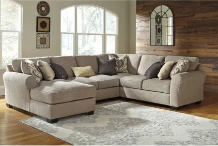 Pantomime Driftwood 4 Piece Left Chaise Loveseat Sectional Sofa
