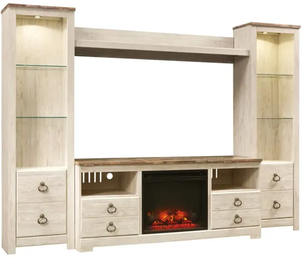 Ashley Furniture Willowton 4 Piece Infrared Fireplace Entertainment Center