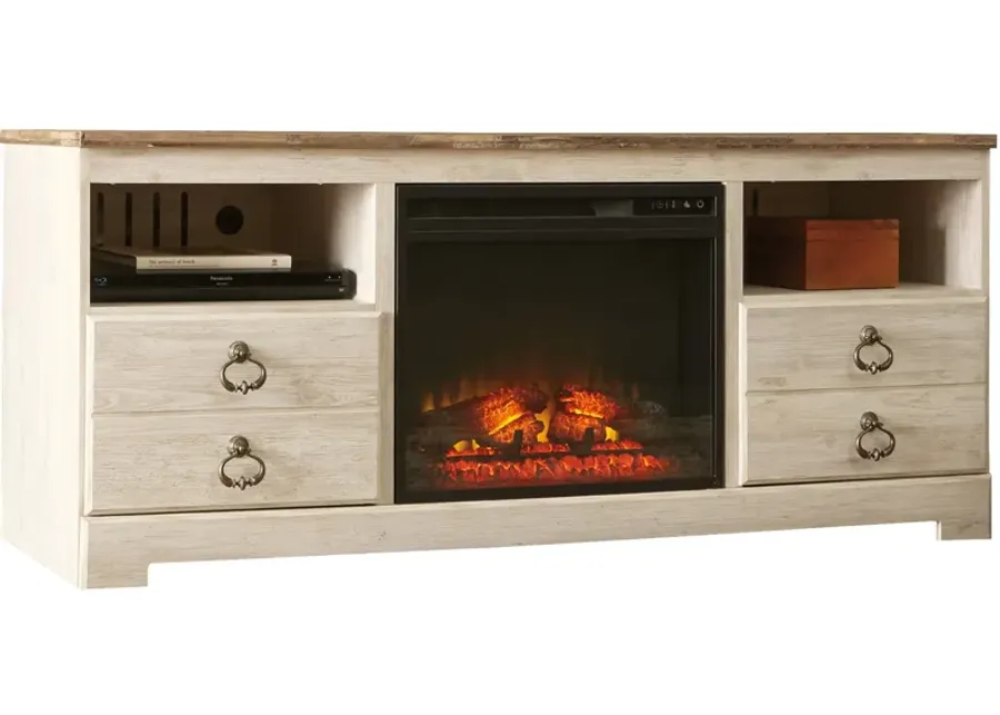 Ashley Furniture | Willowton 64" Fireplace TV Stand | White