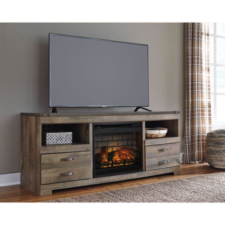 Trinell Rustic Plank 63" Infrared Fireplace TV Stand