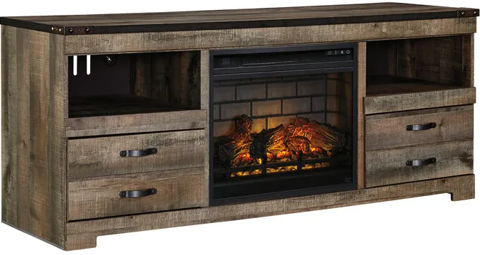 Trinell Rustic Plank 63" Infrared Fireplace TV Stand