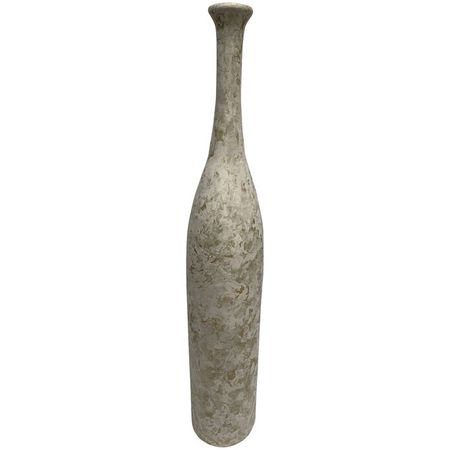 Terracotta Botella Picuda Travertine Medium Long Neck Floor Vase