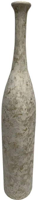 Terracotta Botella Picuda Travertine Small Long Neck Floor Vase