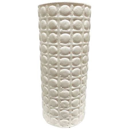 Terracotta Cilindro Esferas White Medium Cylinder Floor Vase