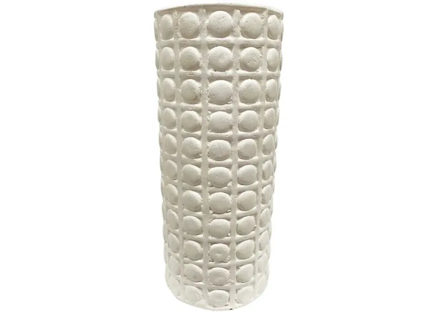 Terracotta Cilindro Esferas White Medium Cylinder Floor Vase