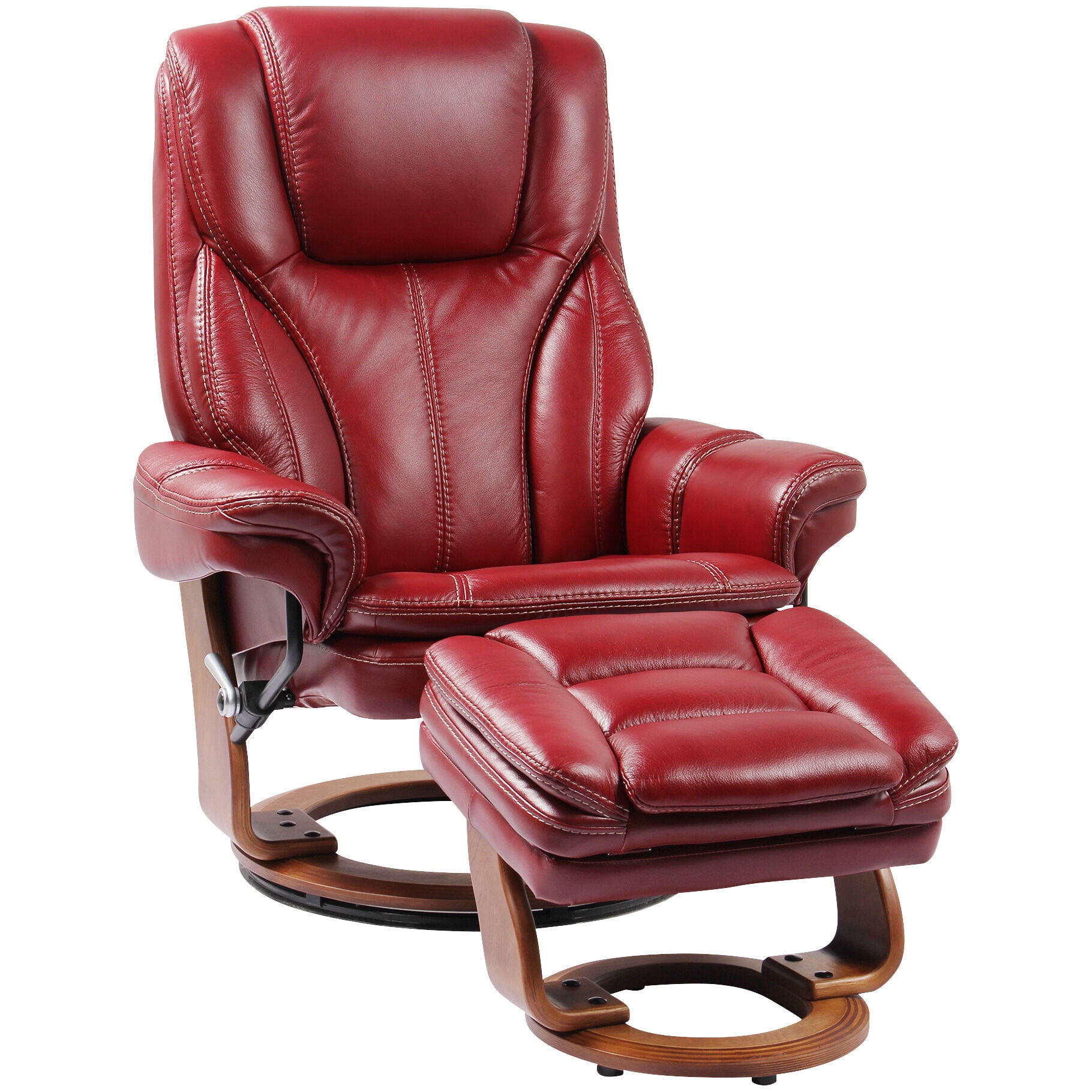 Benchmaster | Hana Recliner with Ottoman | Ruby Red