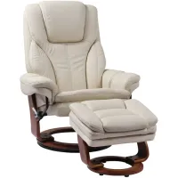 Hana White Recliner Chair with Ottoman