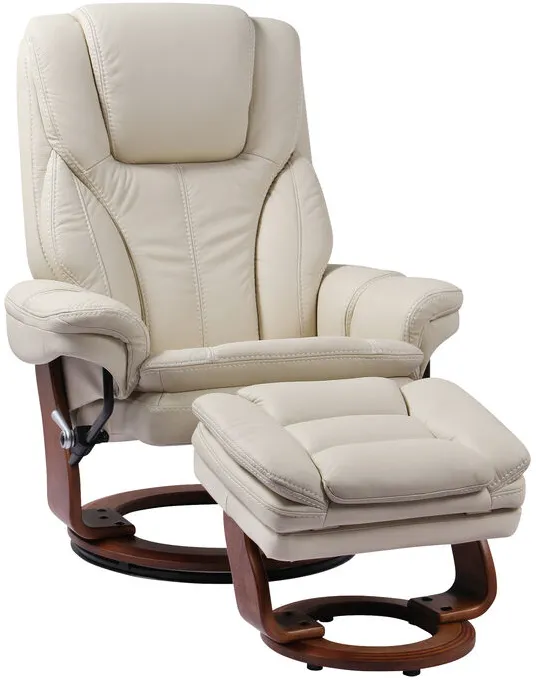 Hana White Recliner Chair with Ottoman