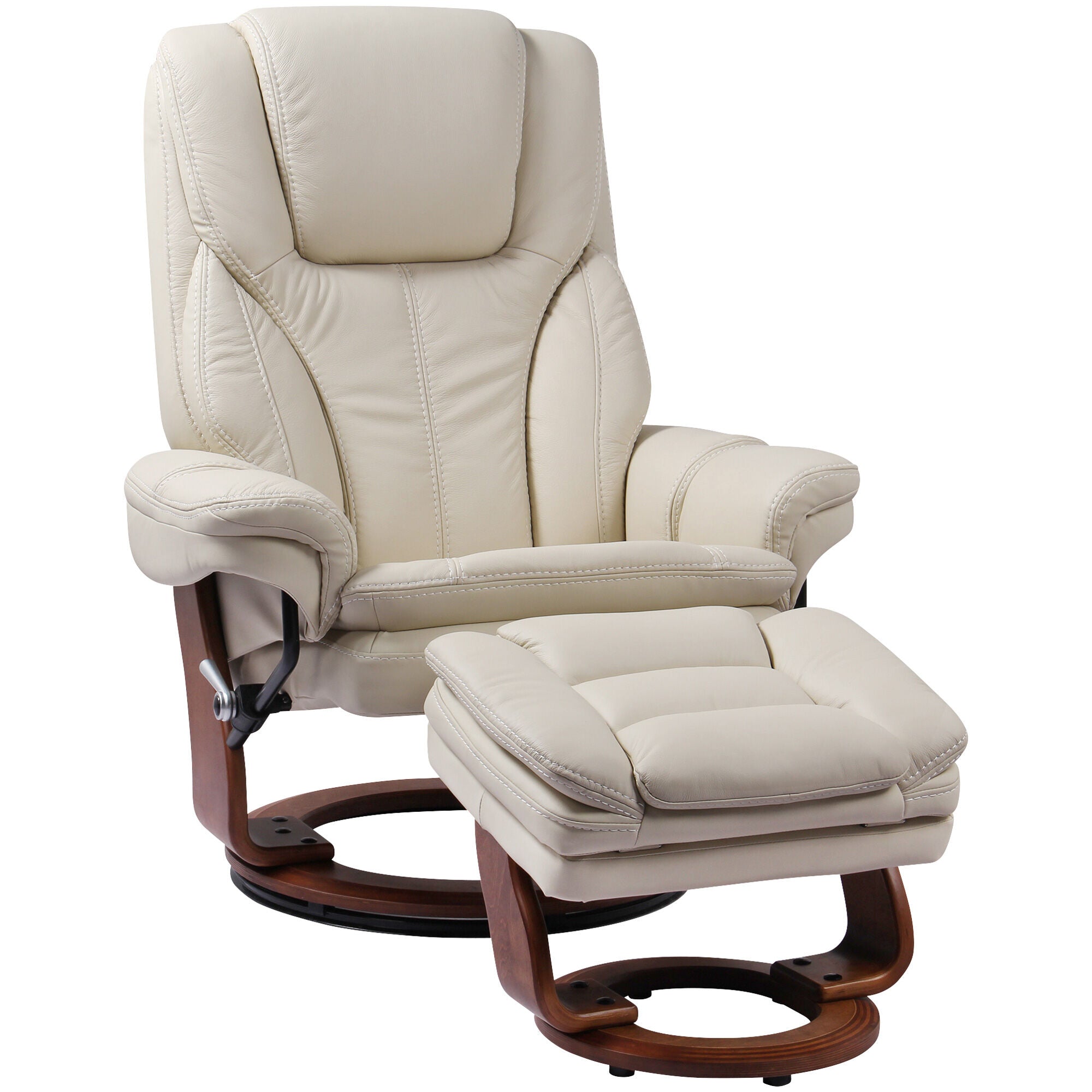 Benchmaster | Hana Recliner with Ottoman | White