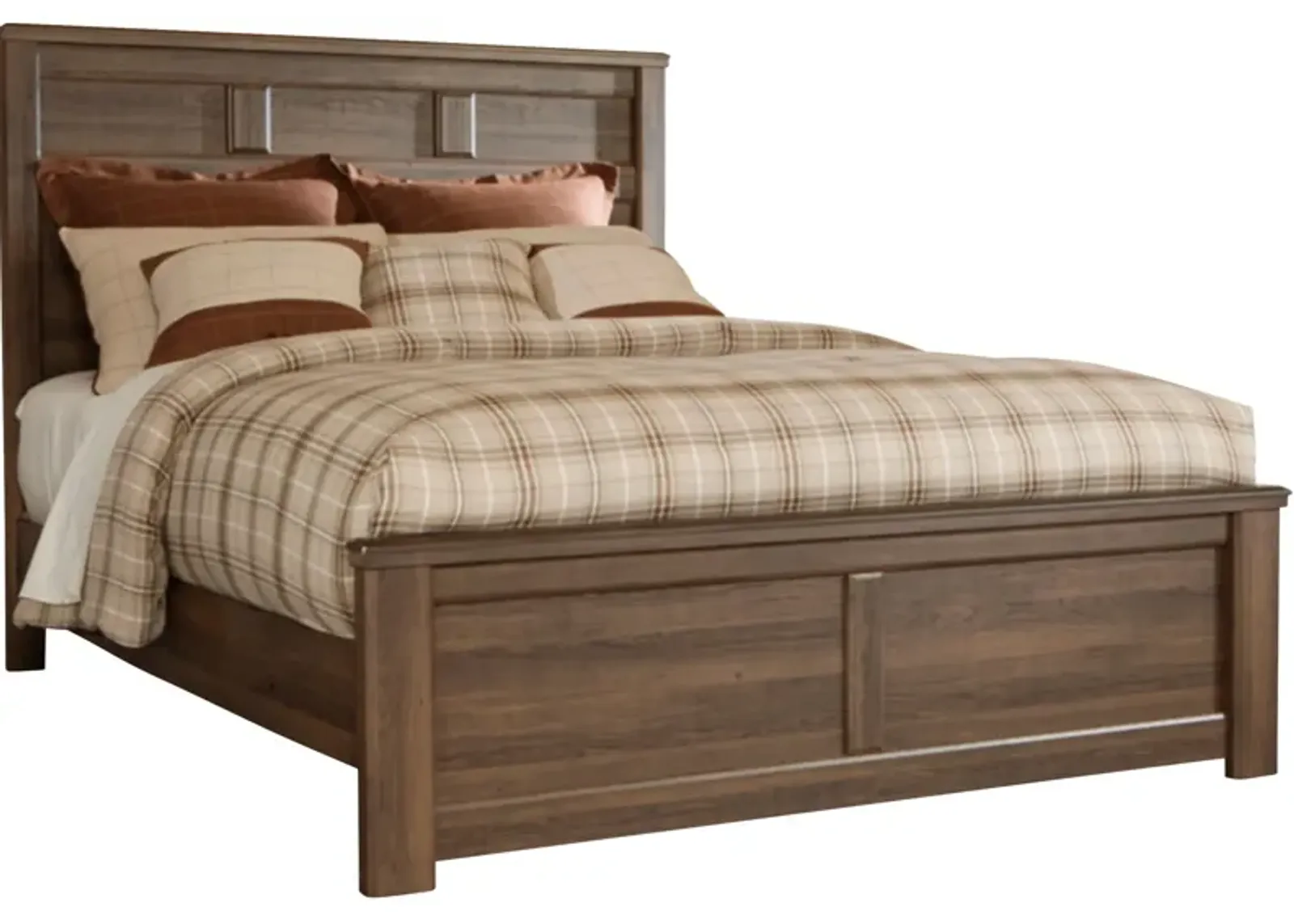 Ashley Furniture | Queen Juararo Panel Bed | Dark Brown