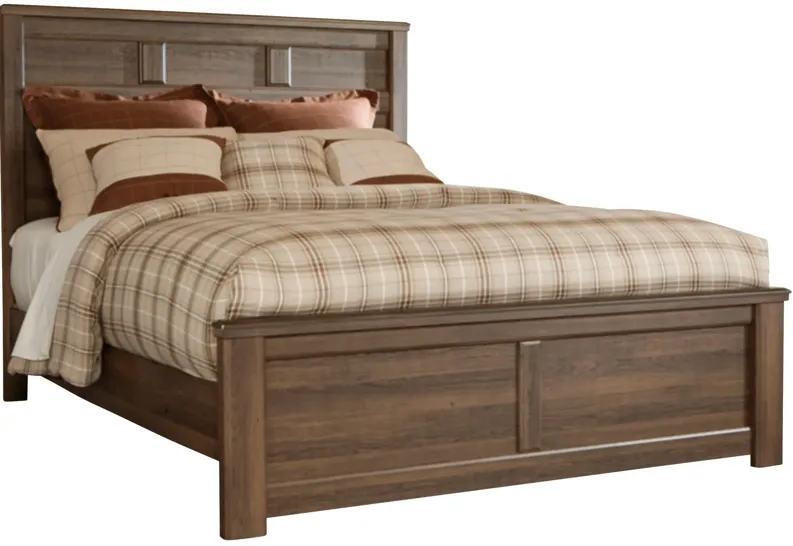 Ashley Furniture | Queen Juararo Panel Bed | Dark Brown