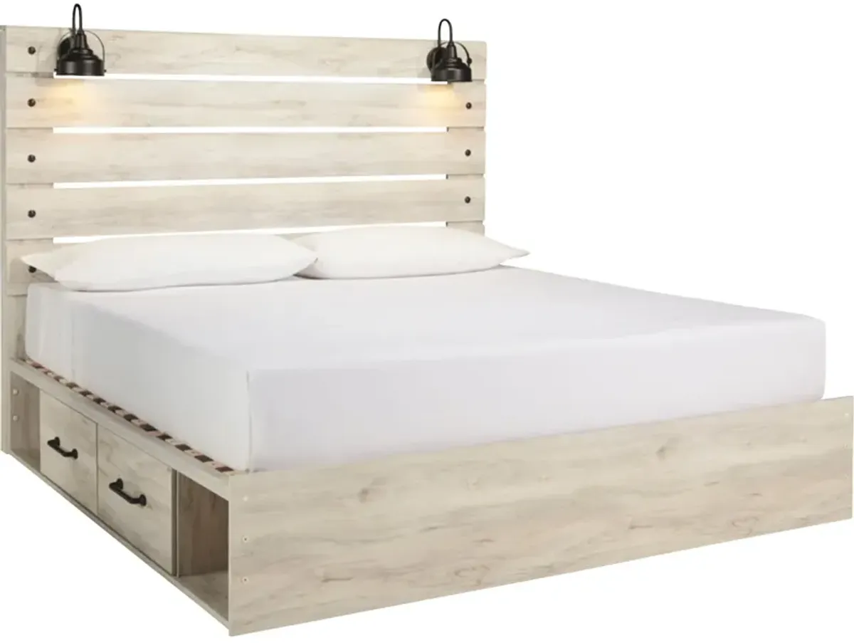 Ashley Furniture | King Cambeck 2 Drawer Storage Bed | White