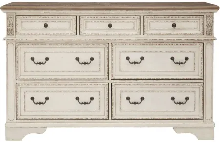 Realyn White 7 Drawer Dresser