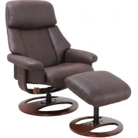Heritage II Brown Recliner Chair with Ottoman
