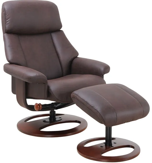 Heritage II Brown Recliner Chair with Ottoman