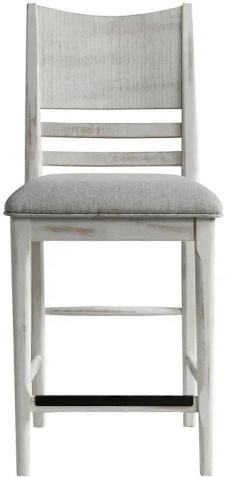 Modern Rustic Weathered White Counter Stool