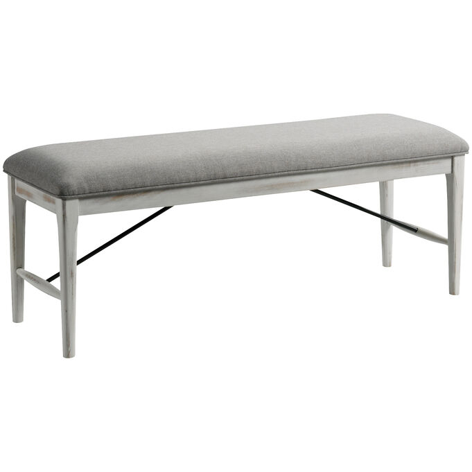 Modern Rustic Weathered White Backless Bench