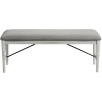 Modern Rustic Weathered White Backless Bench