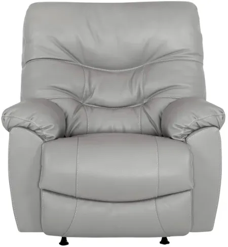 Yogi Gray Leather Rocker Recliner Chair