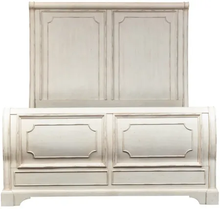 Abbey Road White Queen Sleigh Bed