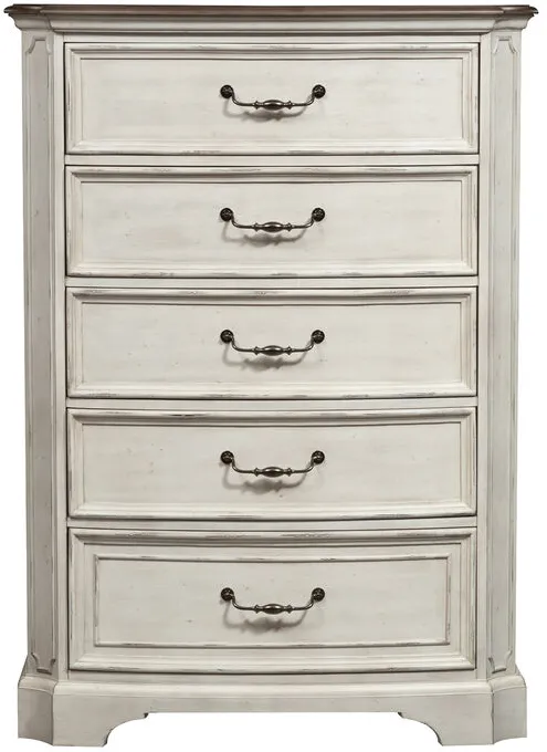 Abbey Road White 5 Drawer Chest