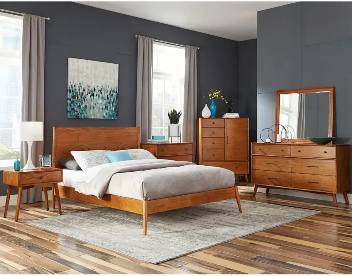 | Queen American Modern 4 Piece Bedroom Group | Cinnamon