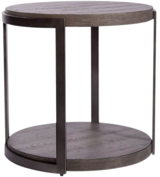 Modern View Gauntlet Gray Round End Table