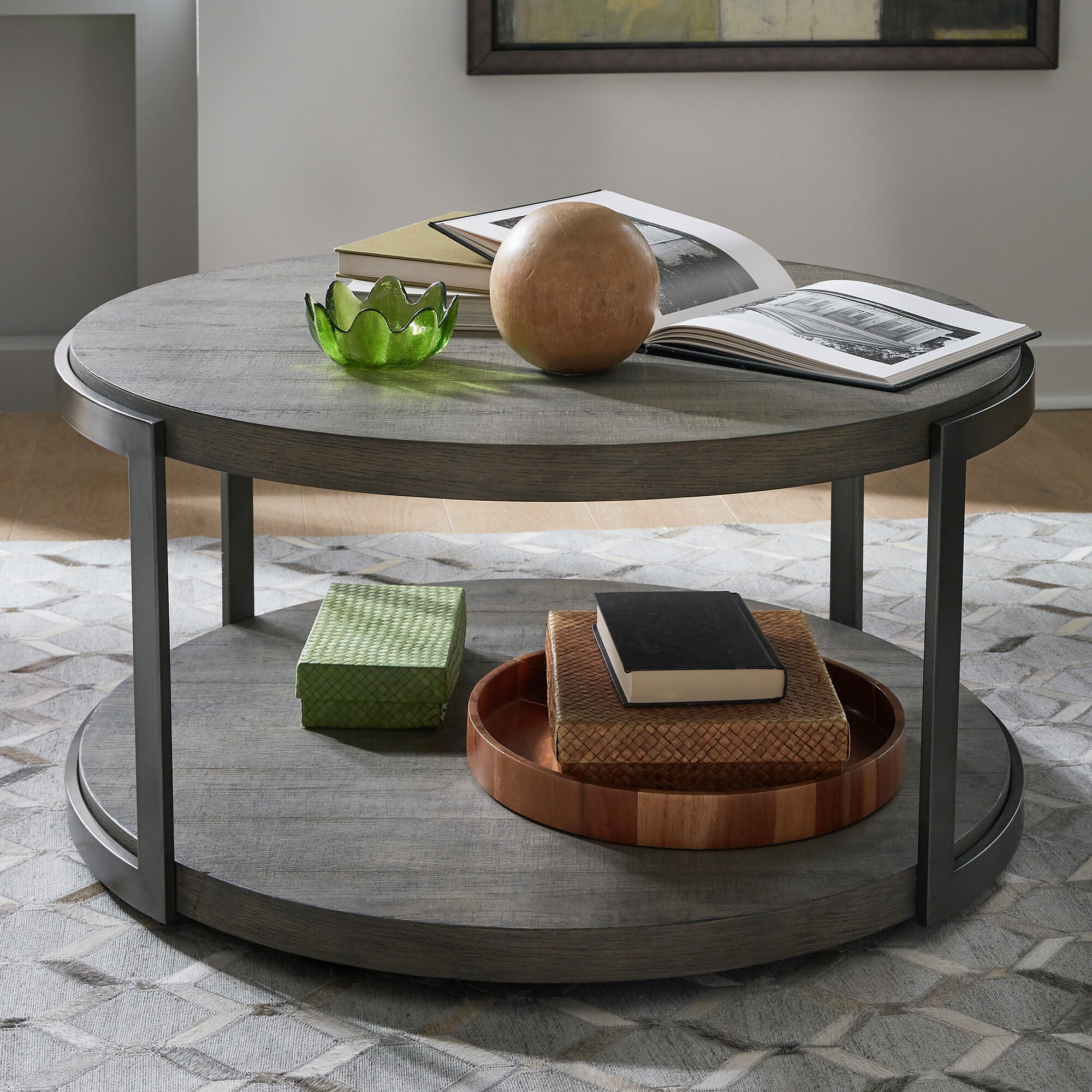 Liberty Furniture | Modern View Round Coffee Table | Gauntlet Gray