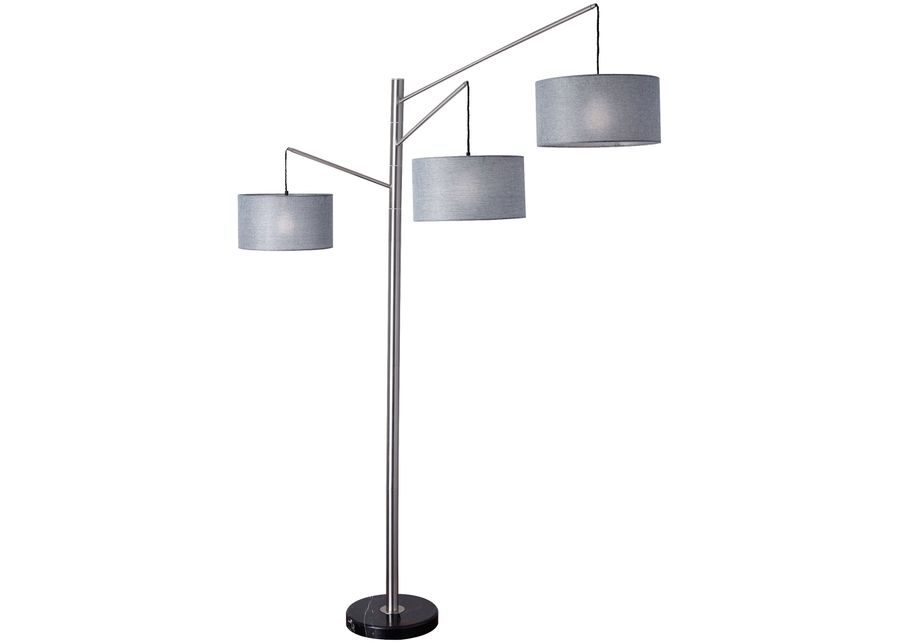 Adesso | Wellington Arc Floor Lamp | Brushed Steel